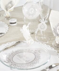 6 sets de table napperons Just Married table mariage
