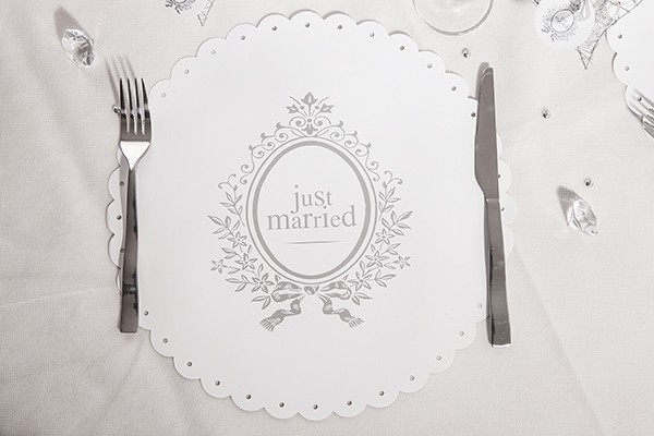6 sets de table napperons Just Married table mariage 6 sets de table napperons Just Married table mariage