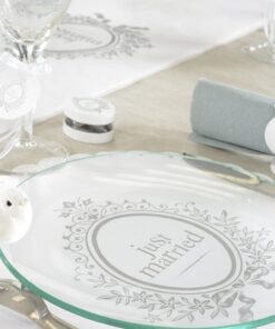 6 sets de table napperons Just Married table mariage