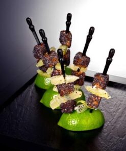 50 Pic apéritif Pique brochette design noir 100mm
