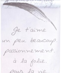 Chemin de table "Je t'aime" Amour blanc gris 5M