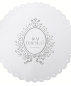 6 sets de table napperons Just Married table mariage