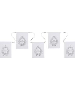 Banderole déco mariage Just Married gris blanc 6M