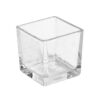 Location vase carré bougeoir en verre 6cm