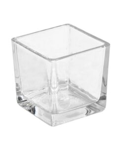 Location vase carré bougeoir en verre 6cm
