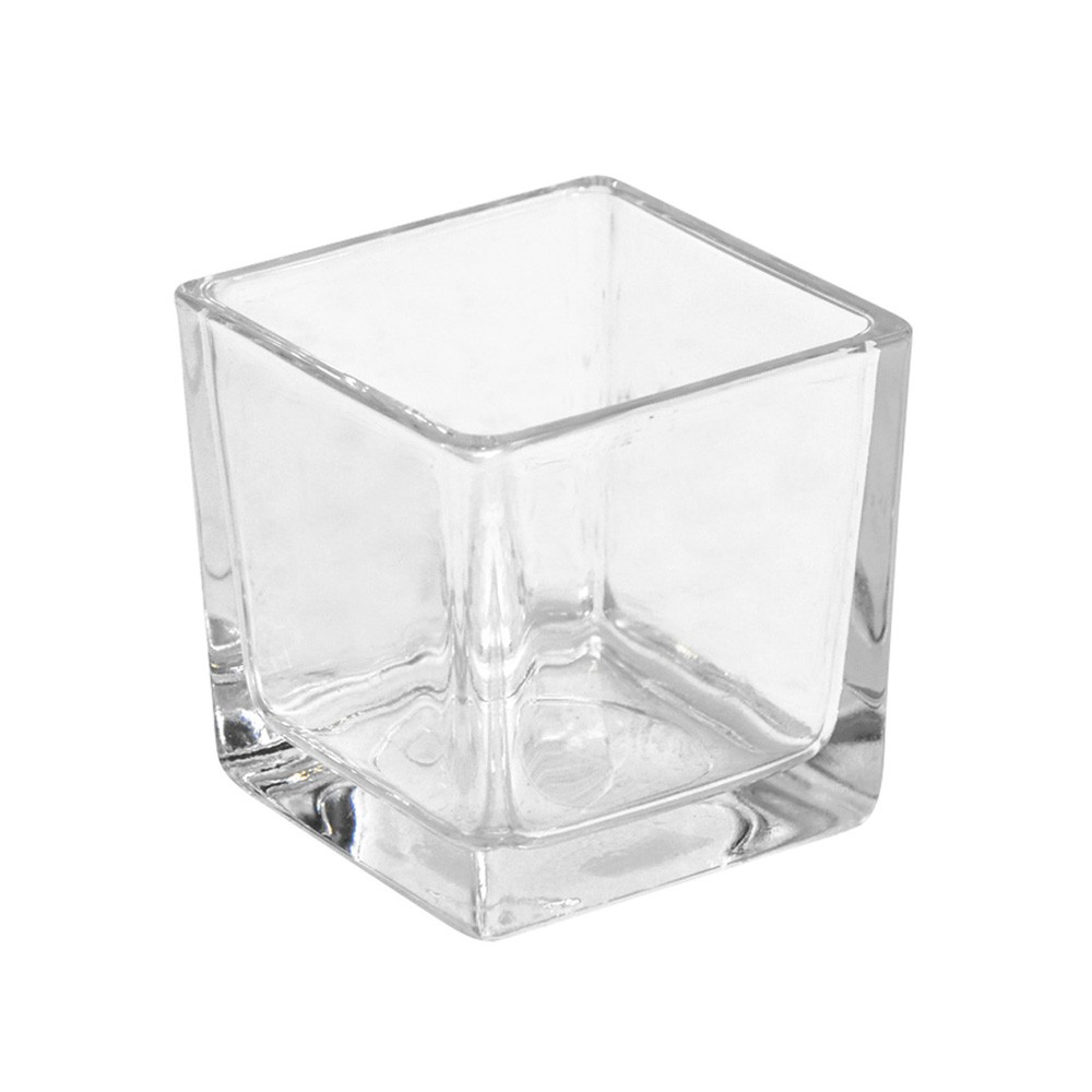 Location vase carré bougeoir en verre 6cm Location vase carré bougeoir en verre 6cm