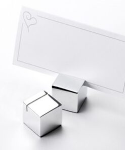 Marque place design cube argent porte menu