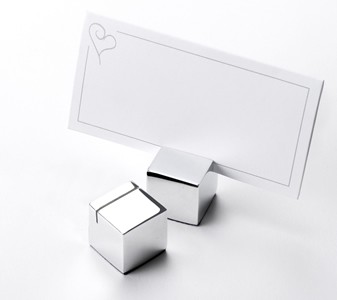 Marque place design cube argent porte menu Marque place design cube argent porte menu