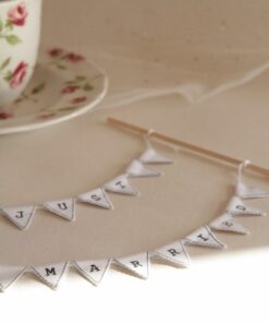 Cake topper Mini fanion gâteau mariage Just Married