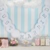 Banderole mariage vintage fanions Just Married blanc 3M50