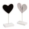 6 marque-places ou table ardoise coeur blanc