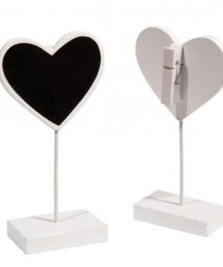 6 marque-places ou table ardoise coeur blanc
