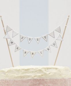 Cake topper Mini fanion gâteau mariage Just Married