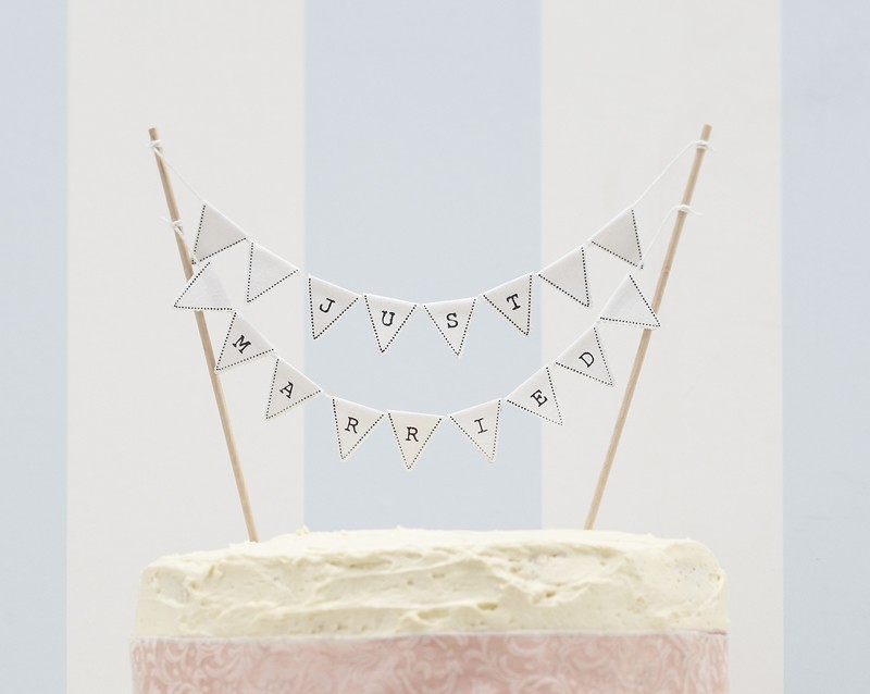 Cake topper Mini fanion gâteau mariage Just Married Cake topper Mini fanion gâteau mariage Just Married