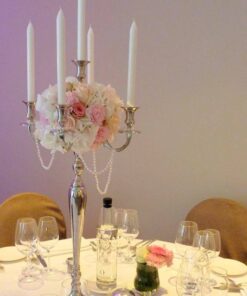 Location Chandelier 5 branches H 80cm argent