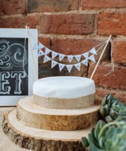Cake topper Mini fanion gâteau mariage Just Married