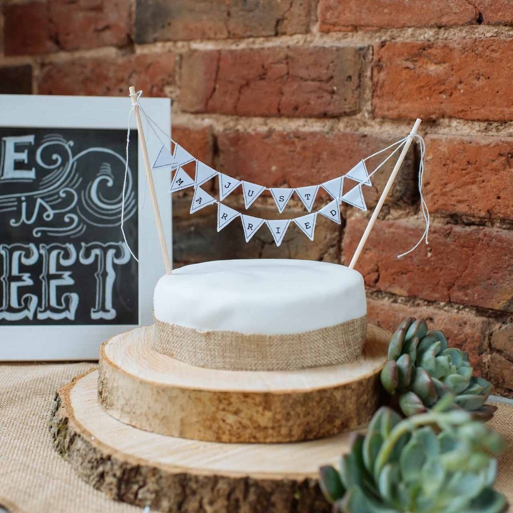 Cake topper Mini fanion gâteau mariage Just Married Cake topper Mini fanion gâteau mariage Just Married