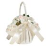 Grand panier corbeilles à pétales ivoire en satin