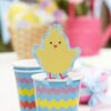 8 marque place verre confettis Poussin table Pâques