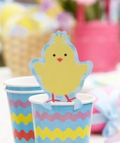 8 marque place verre confettis Poussin table Pâques
