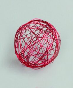 Boule deco metal 6 cm rouge (x 6)