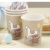 8 Gobelets cheval à bascule ourson baby shower