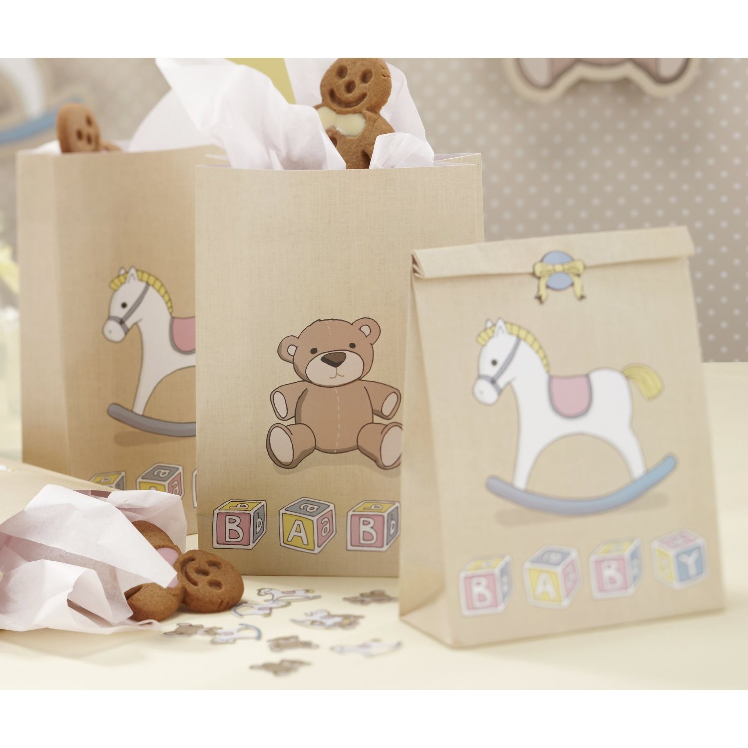 5 pochettes cadeaux cheval à bascule sachets baby shower 5 pochettes cadeaux cheval à bascule sachets baby shower
