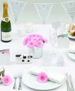 10 ronds de serviette mariage Vintage Romance Coeur