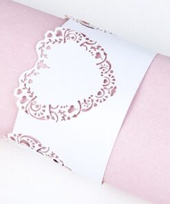 10 ronds de serviette mariage Vintage Romance Coeur