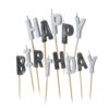 Bougies anniversaire Happy Birthday noir
