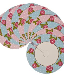 Marque place verre liberty fleuri rose (x10)