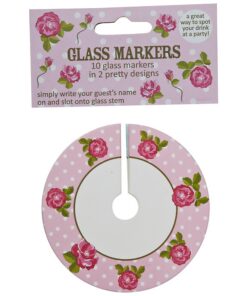 Marque place verre liberty fleuri rose (x10)