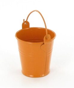 Petits seaux à dragées pot en métal orange