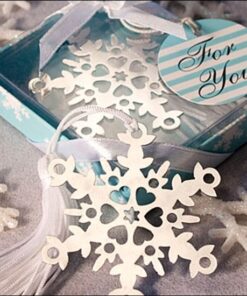 Cadeau Marque page flocon de neige mariage hiver