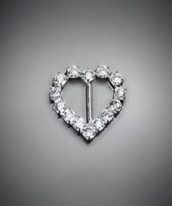 2 petites boucle attache strass diamant coeur breloque