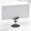 Marque place porte nom mariage coeur argenté