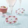 Marque place verre liberty fleuri rose (x10)