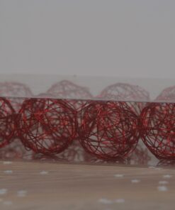 Boule deco metal 6 cm rouge (x 6)