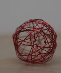 Boule deco metal 6 cm rouge (x 6)