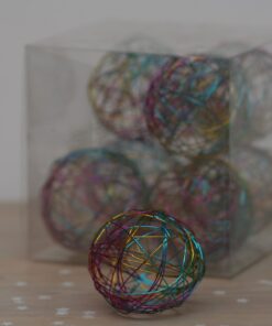 Boule deco métal multicolore 5 cm (x4)