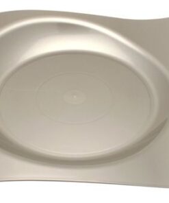 12 assiette plastique design gris argent