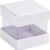 6 Boîte à dragées cube, blanc et transparent