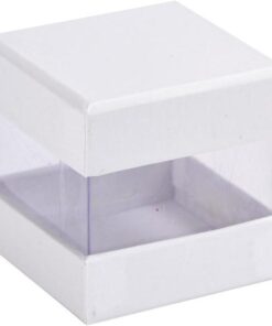 6 Boîte à dragées cube, blanc et transparent