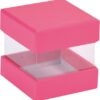 6 boîtes cube dragées rose fuchsia
