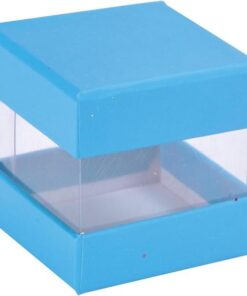6 Boîte cube turquoise pour dragées ou bonbons
