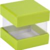 6 Boîte cube dragées vert anis transparent