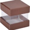 Boîte cube dragées marron chocolat (par 6)