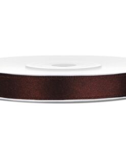 25M ruban de satin 6mm brun chocolat bobine