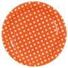 Lot 10 assiettes orange pois blanc