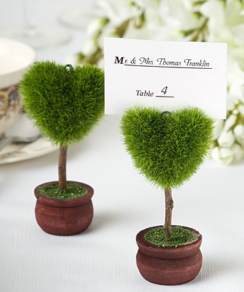 Porte menu nom table mini arbuste coeur nature Porte menu nom table mini arbuste coeur nature